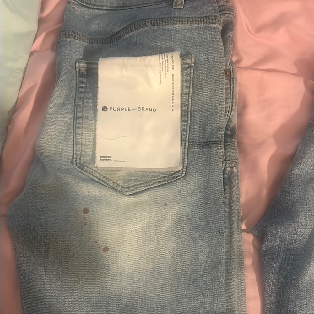Classic Blue Distressed Denim Jeans with Faded Wash